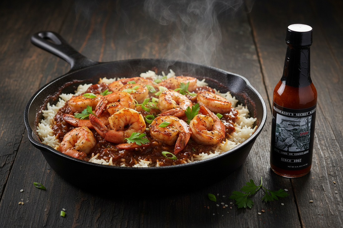 Spicy Shrimp and Rice with Granddaddy's Secret Sauce
